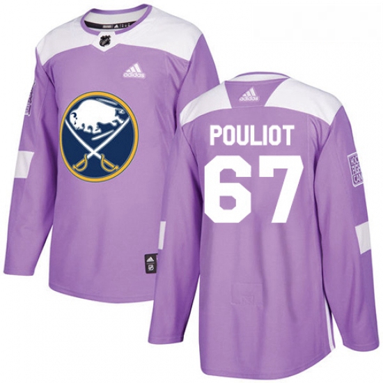 Youth Adidas Buffalo Sabres 67 Benoit Pouliot Authentic Purple Fights Cancer Practice NHL Jersey