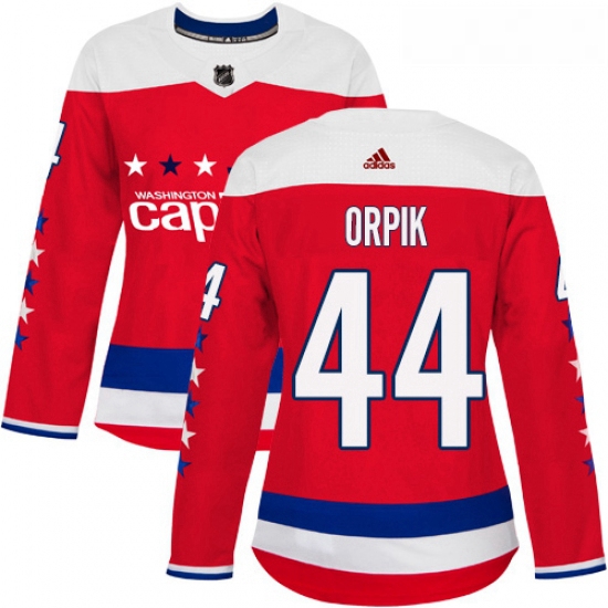 Womens Adidas Washington Capitals 44 Brooks Orpik Authentic Red Alternate NHL Jersey