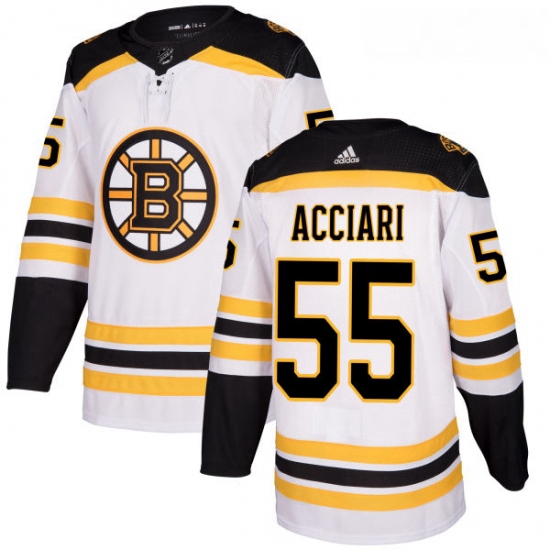 Womens Adidas Boston Bruins 55 Noel Acciari Authentic White Away NHL Jersey