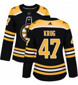 Womens Adidas Boston Bruins 47 Torey Krug Premier Black Home NHL