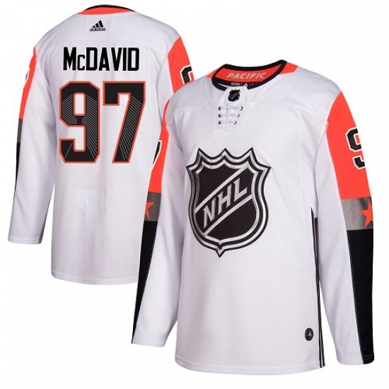 Youth Adidas Edmonton Oilers 97 Connor McDavid Authentic White 2018 All Star Pacific Division NHL Je