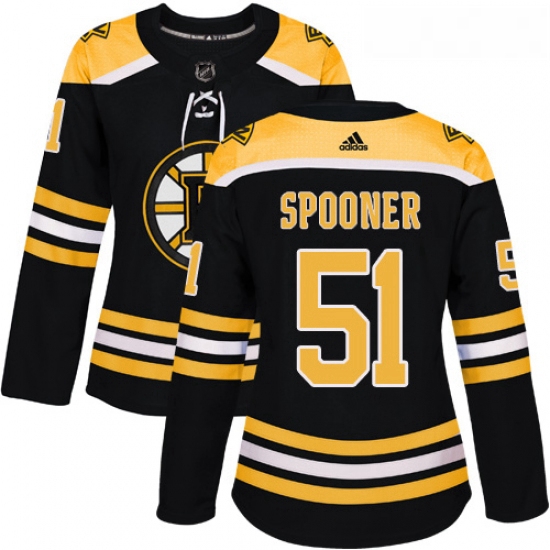 Womens Adidas Boston Bruins 51 Ryan Spooner Premier Black Home N