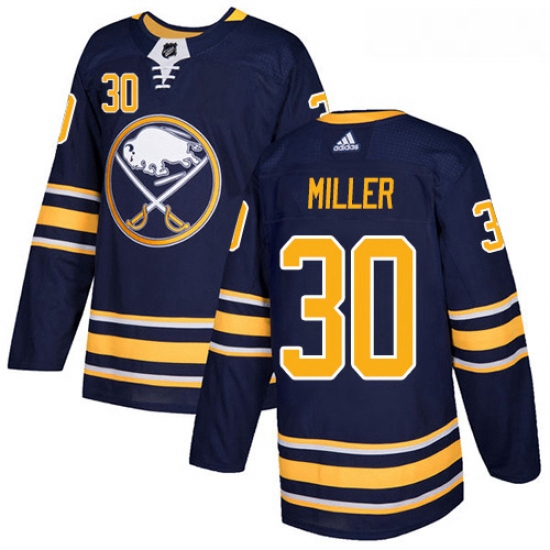 Youth Adidas Buffalo Sabres 30 Ryan Miller Authentic Navy Blue Home NHL Jersey