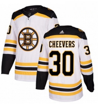 Youth Adidas Boston Bruins 30 Gerry Cheevers Authentic White Away NHL Jersey