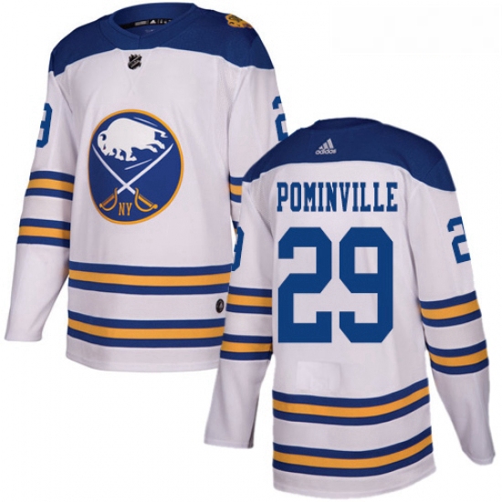 Youth Adidas Buffalo Sabres 29 Jason Pominville Authentic White 2018 Winter Classic NHL Jersey