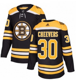 Youth Adidas Boston Bruins 30 Gerry Cheevers Premier Black Home NHL Jersey