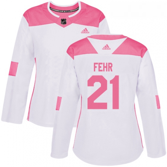 Womens Adidas Minnesota Wild 21 Eric Fehr Authentic White Pink F