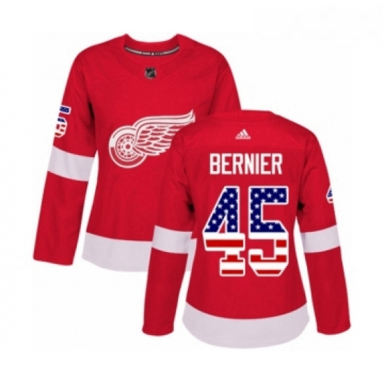 Womens Adidas Detroit Red Wings 45 Jonathan Bernier Authentic Re