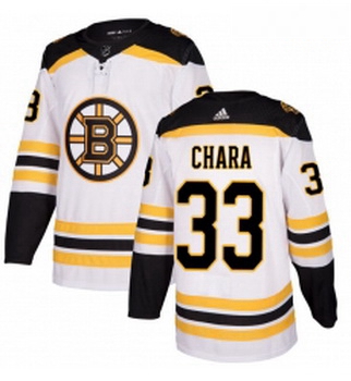 Youth Adidas Boston Bruins 33 Zdeno Chara Authentic White Away NHL Jersey