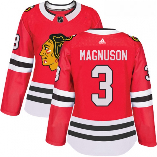 Womens Adidas Chicago Blackhawks 3 Keith Magnuson Authentic Red Home NHL Jersey