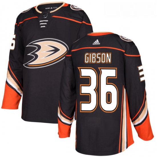 Youth Adidas Anaheim Ducks 36 John Gibson Premier Black Home NHL Jersey