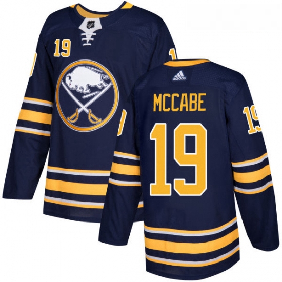 Youth Adidas Buffalo Sabres 19 Jake McCabe Premier Navy Blue Home NHL Jersey