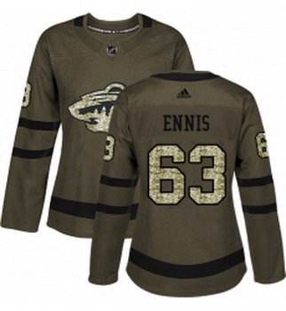 Womens Adidas Minnesota Wild 63 Tyler Ennis Authentic Green Salu