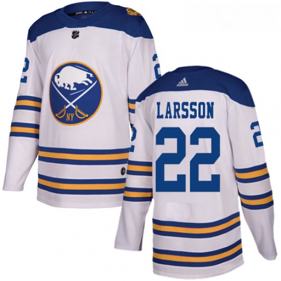 Youth Adidas Buffalo Sabres 22 Johan Larsson Authentic White 2018 Winter Classic NHL Jersey