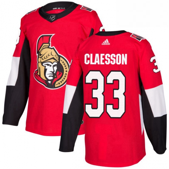 Mens Adidas Ottawa Senators 33 Fredrik Claesson Authentic Red Ho