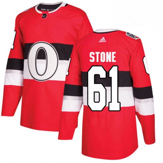 Mens Adidas Ottawa Senators 61 Mark Stone Authentic Red 2017 100 Classic NHL Jersey