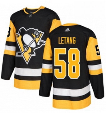 Mens Adidas Pittsburgh Penguins 58 Kris Letang Authentic Black H