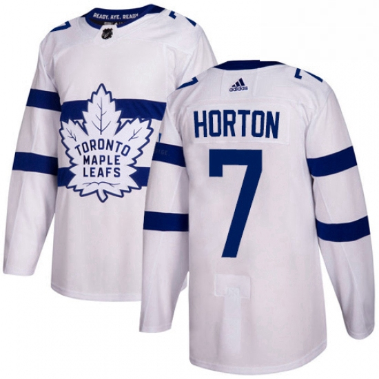Mens Adidas Toronto Maple Leafs 7 Tim Horton Authentic White 201