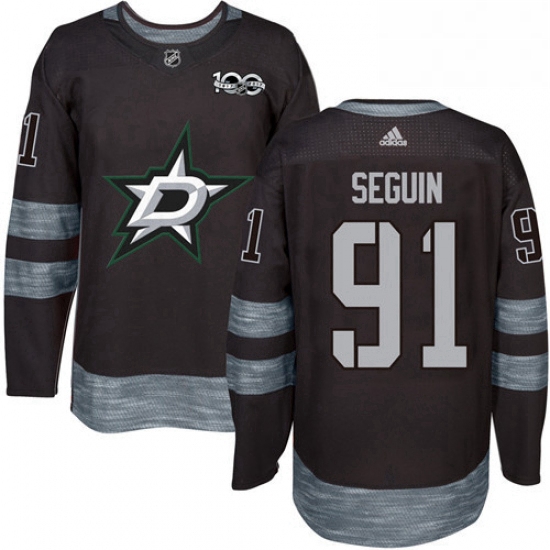 Mens Adidas Dallas Stars 91 Tyler Seguin Authentic Black 1917 20