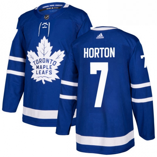 Mens Adidas Toronto Maple Leafs 7 Tim Horton Authentic Royal Blu