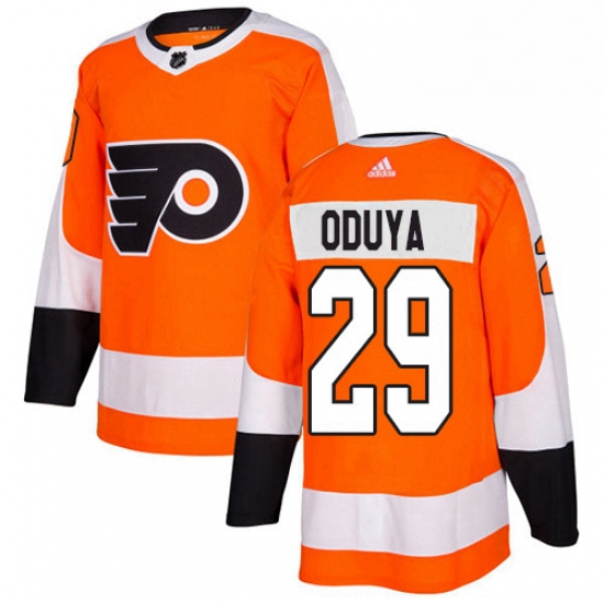 Mens Adidas Philadelphia Flyers 29 Johnny Oduya Authentic Orange Home NHL Jersey