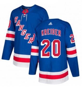 Mens Adidas New York Rangers 20 Chris Kreider Authentic Royal Blue Home NHL Jersey