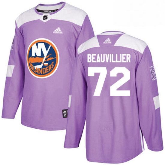 Mens Adidas New York Islanders 72 Anthony Beauvillier Authentic Purple Fights Cancer Practice NHL Je