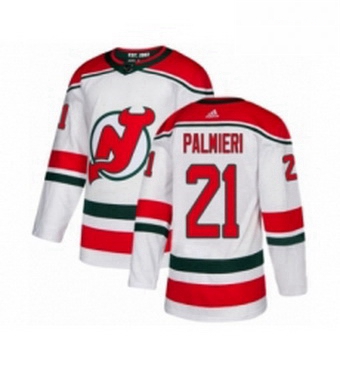 Mens Adidas New Jersey Devils 21 Kyle Palmieri Premier White Alternate NHL Jersey