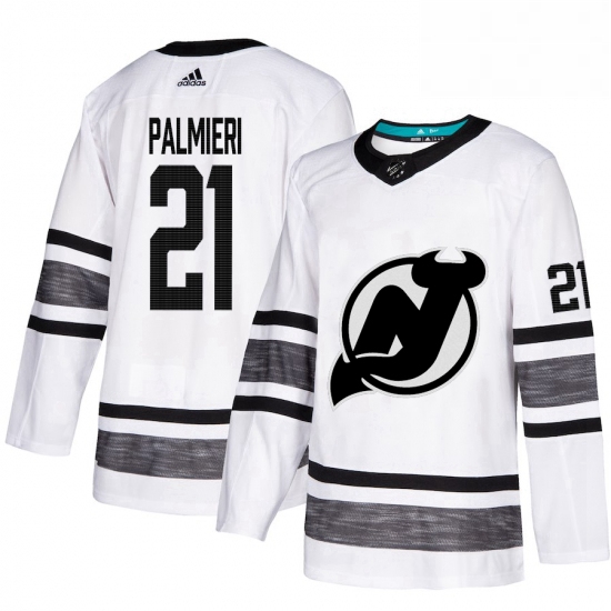 Mens Adidas New Jersey Devils 21 Kyle Palmieri White 2019 All Star Game Parley Authentic Stitched NH