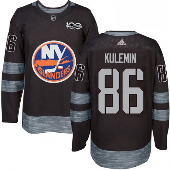 Mens Adidas New York Islanders 86 Nikolay Kulemin Authentic Black 1917 2017 100th Anniversary NHL Je