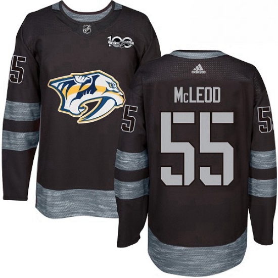 Mens Adidas Nashville Predators 55 Cody McLeod Authentic Black 1917 2017 100th Anniversary NHL Jerse