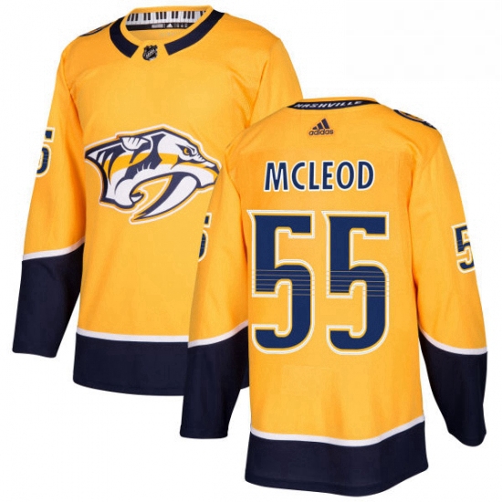 Mens Adidas Nashville Predators 55 Cody McLeod Authentic Gold Home NHL Jersey