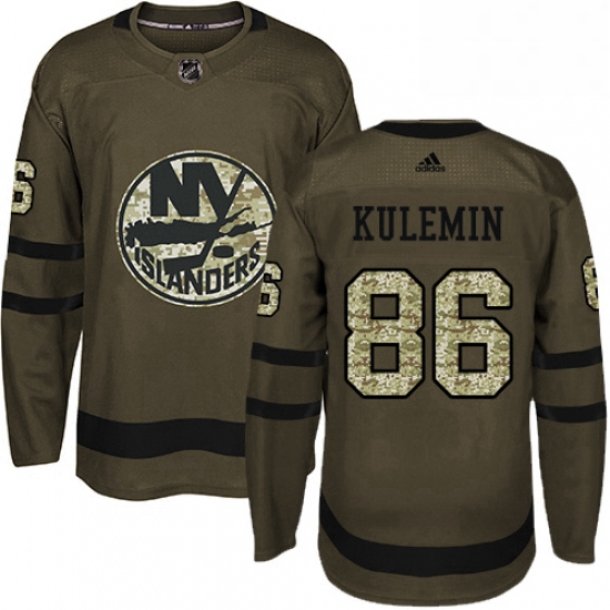 Mens Adidas New York Islanders 86 Nikolay Kulemin Premier Green Salute to Service NHL Jersey