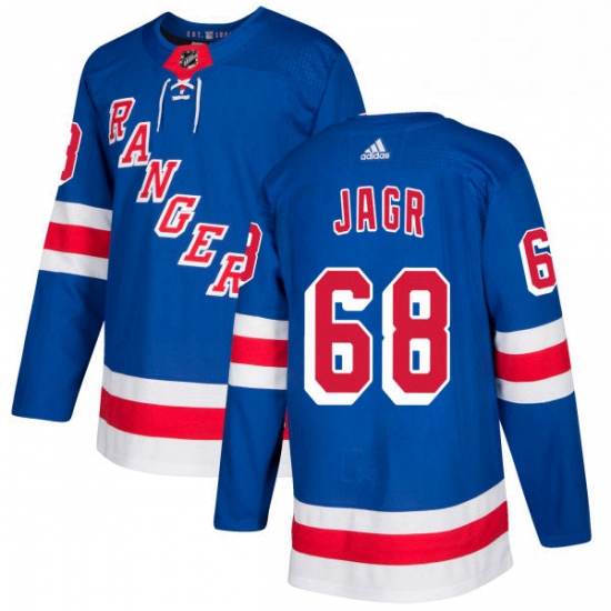 Mens Adidas New York Rangers 68 Jaromir Jagr Authentic Royal Blue Home NHL Jersey