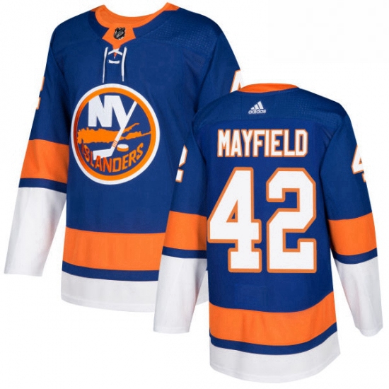 Mens Adidas New York Islanders 42 Scott Mayfield Premier Royal Blue Home NHL Jersey