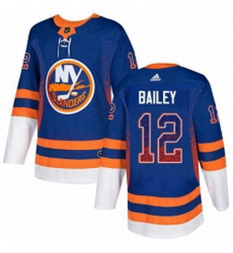 Mens Adidas New York Islanders 12 Josh Bailey Authentic Royal Blue Drift Fashion NHL Jersey