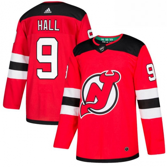 Mens Adidas New Jersey Devils 9 Taylor Hall Premier Red Home NHL Jersey