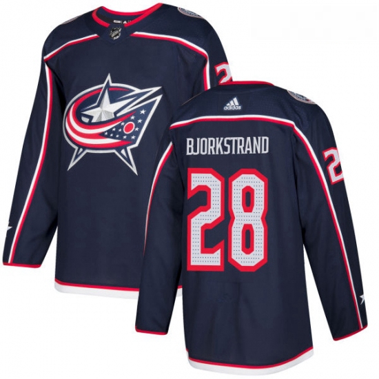 Youth Adidas Columbus Blue Jackets 28 Oliver Bjorkstrand Authentic Navy Blue Home NHL Jersey