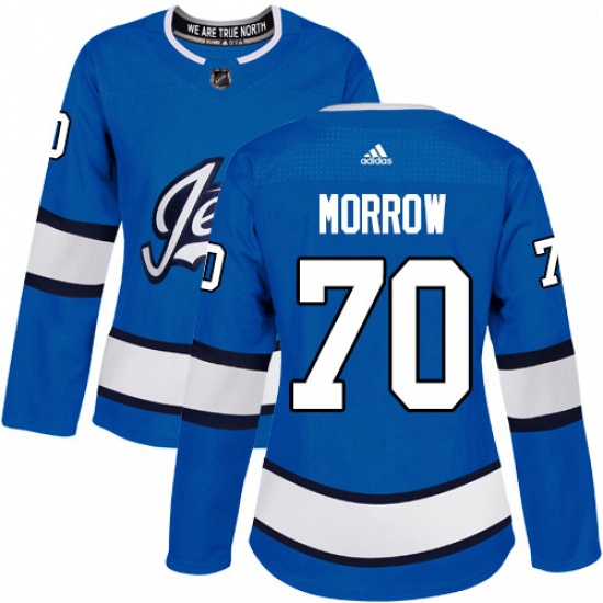 Womens Adidas Winnipeg Jets 70 Joe Morrow Authentic Blue Alternate NHL Jersey