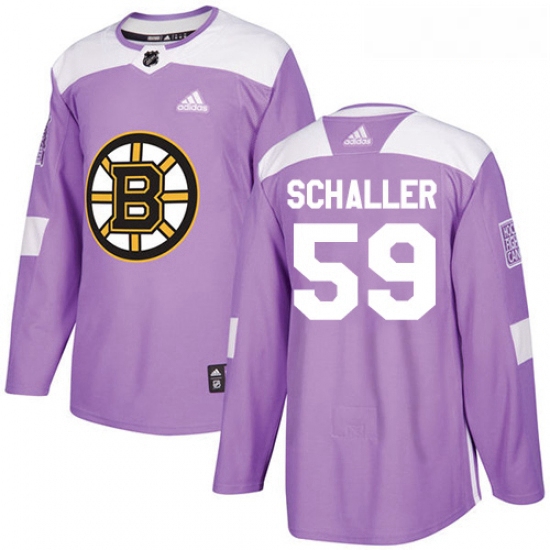 Youth Adidas Boston Bruins 59 Tim Schaller Authentic Purple Fights Cancer Practice NHL Jersey