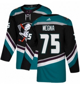 Youth Adidas Anaheim Ducks 75 Jaycob Megna Authentic Black Teal Third NHL Jersey