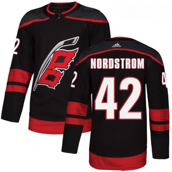 Youth Adidas Carolina Hurricanes 42 Joakim Nordstrom Premier Black Alternate NHL Jersey