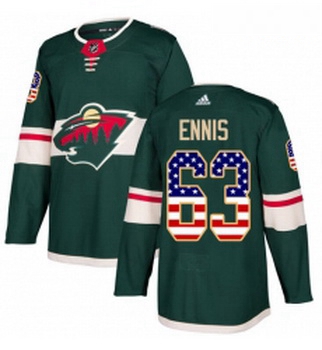 Youth Adidas Minnesota Wild 63 Tyler Ennis Authentic Green USA Flag Fashion NHL Jersey