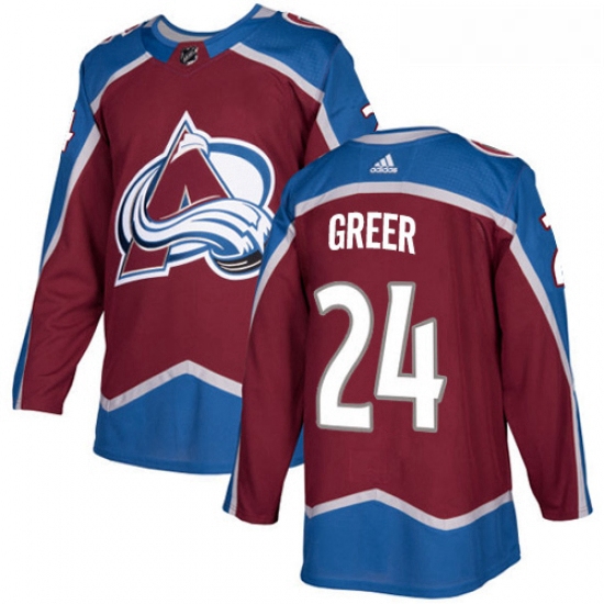 Youth Adidas Colorado Avalanche 24 AJ Greer Premier Burgundy Red Home NHL Jersey