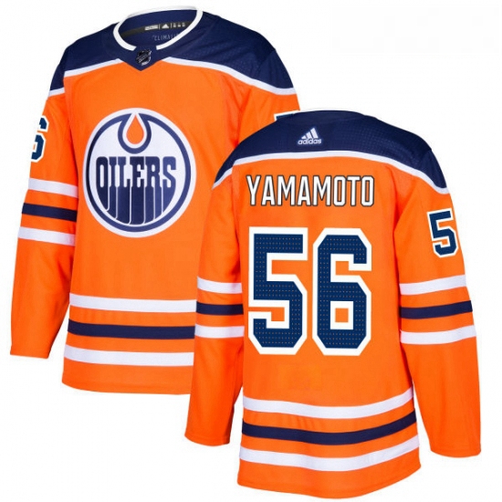 Youth Adidas Edmonton Oilers 56 Kailer Yamamoto Authentic Orange Home NHL Jersey