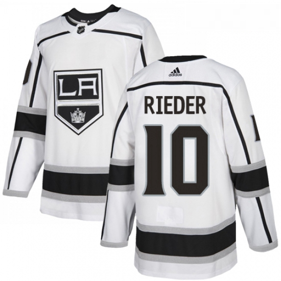 Youth Adidas Los Angeles Kings 10 Tobias Rieder Authentic White Away NHL Jersey