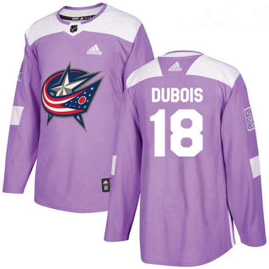 Youth Adidas Columbus Blue Jackets 18 Pierre Luc Dubois Authentic Purple Fights Cancer Practice NHL 