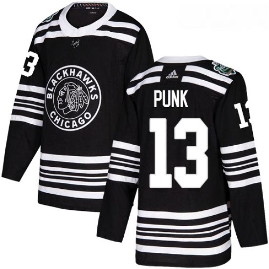 Youth Adidas Chicago Blackhawks 13 CM Punk Authentic Black 2019 Winter Classic NHL Jersey