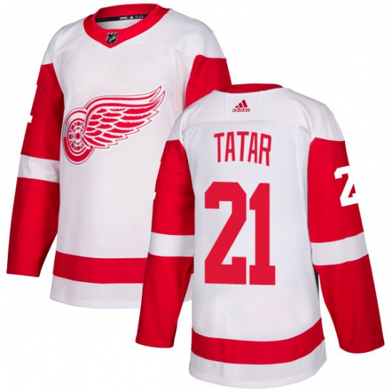 Youth Adidas Detroit Red Wings 21 Tomas Tatar Authentic White Away NHL Jersey