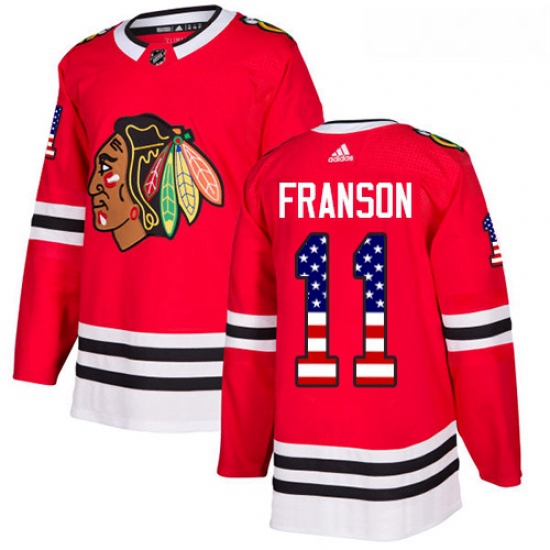 Youth Adidas Chicago Blackhawks 11 Cody Franson Authentic Red USA Flag Fashion NHL Jersey